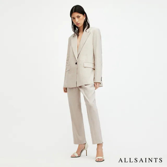 【ALLSAINTS】WHITNEY 亞麻中腰打摺西裝長褲 W017QA(常規版型)