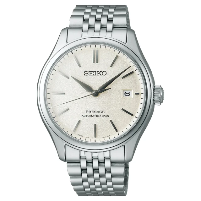 SEIKO 精工 SK037 紡織絲綢感不鏽鋼機械腕錶 40.2mm(6R55-00H0S/SPB463J1)