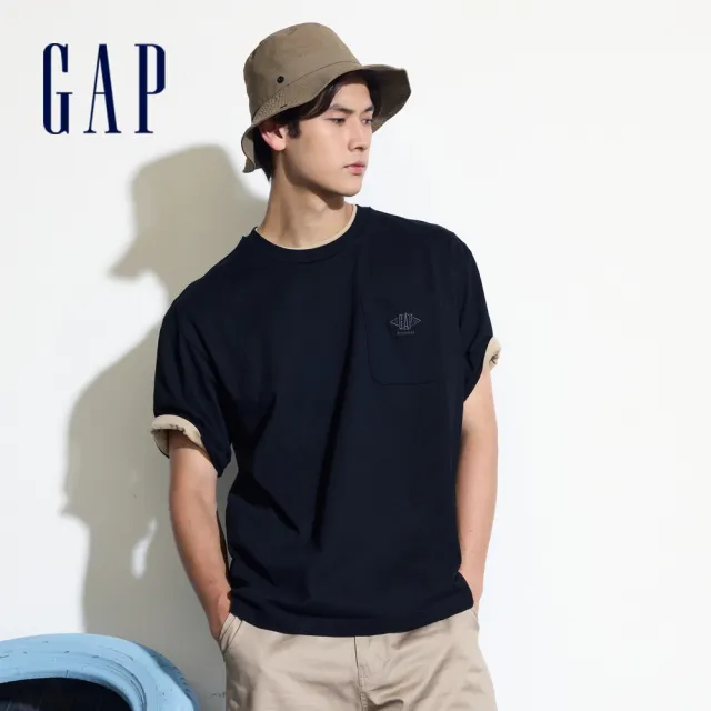 【GAP】男女裝 胸前口袋/花邊短袖T恤-多款任選(463213&463253&537088&541730)