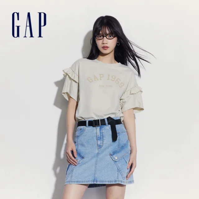 【GAP】男女裝 胸前口袋/花邊短袖T恤-多款任選(463213&463253&537088&541730)