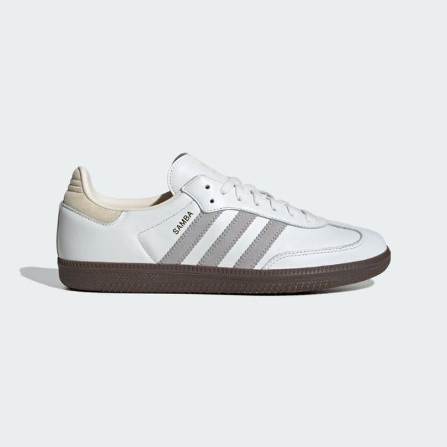 【adidas 愛迪達】Samba OG 男女 休閒鞋 復古 德訓鞋 皮革 膠底 愛迪達 白 灰(IH4880)