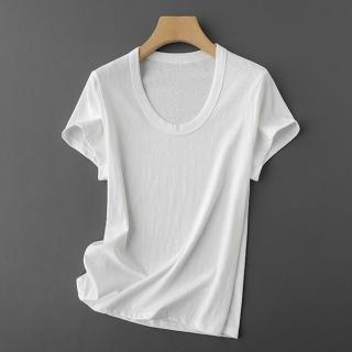 【巴黎精品】現貨+預購 T恤短袖上衣(純棉簡約U領百搭女裝3色a1ge11)