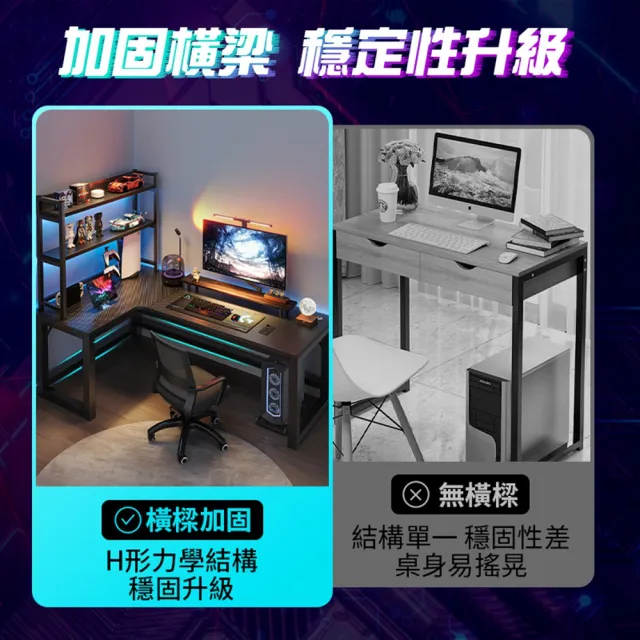 【Quality 聚家】電腦桌 遊戲電競桌 碳纖維色 左轉角（140×120×75公分）(l型書桌/轉角桌/辦公桌)