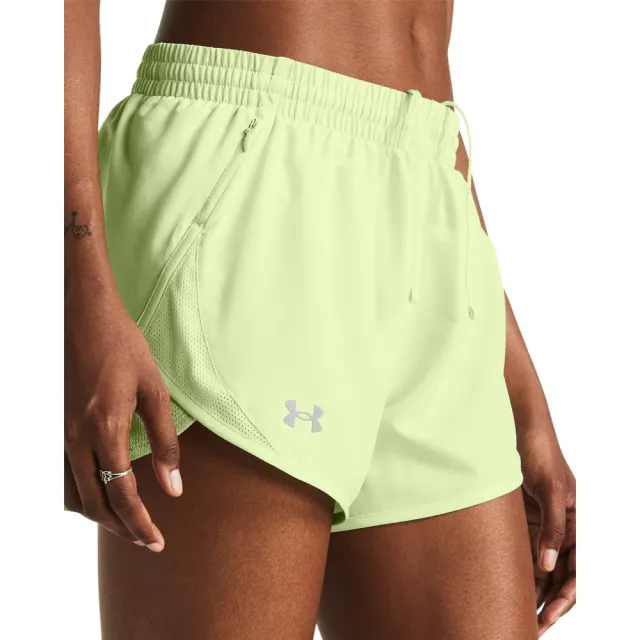 【UNDER ARMOUR】UA 女 Fly By 3吋運動短褲_1382438-383(黃色)