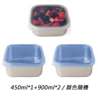 【美國優康 U-Konserve】不鏽鋼保鮮盒/便當盒三件組 透過 LFGB 食品安全等級認證/CPSIA 檢驗(UK008)
