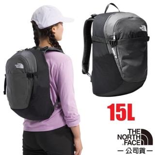 【The North Face】Basin 抗撕裂多功能耐磨減震後揹包15L.上學書包.雙肩休閒揹包(87SJ-4GZ 瀝黑灰)