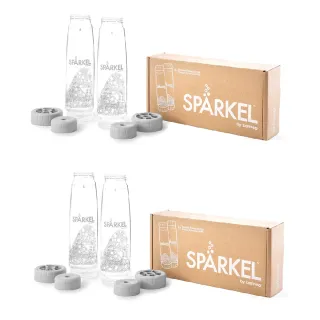 【加拿大 Sparkel】舒沛可 免鋼瓶萬用電動氣泡水機專用750ml飲料瓶4入(Tritan材質無毒 不含雙酚A 耐用10年)