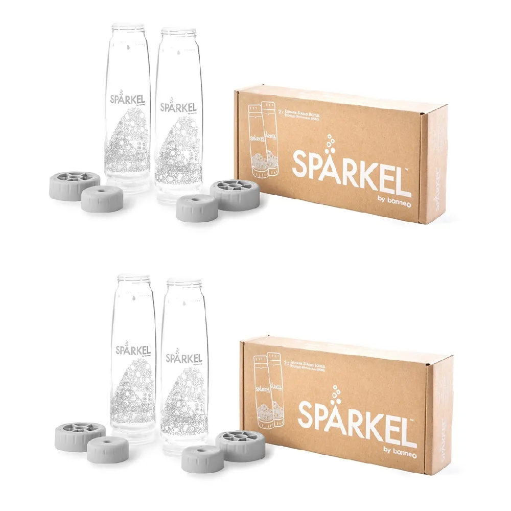 【加拿大 Sparkel】舒沛可 免鋼瓶萬用電動氣泡水機專用750ml飲料瓶4入(Tritan材質無毒 不含雙酚A 耐用10年)