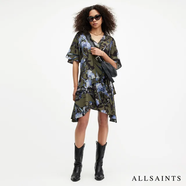 【ALLSAINTS】BATU 人造絲印花洋裝 W052DA(常規版型)