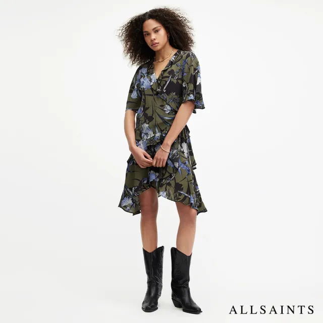 【ALLSAINTS】BATU 人造絲印花洋裝 W052DA(常規版型)