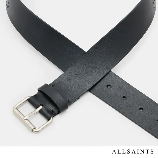 【ALLSAINTS】ASROCKS 鉚釘牛皮皮帶 W049XA(女款純牛皮)