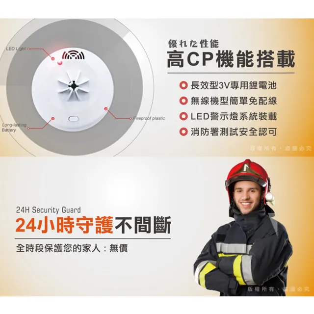 【TYY】住宅用火災警報器-機能款/偵熱型2入組(廚房警報器/住警器/火警器/YDT-H03)