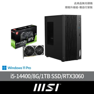 MSI 微星 +3060顯示卡★14代i5 十核電腦(PRO DP180 14-274TW/i5-14400/8G/1TB SSD/W11P)