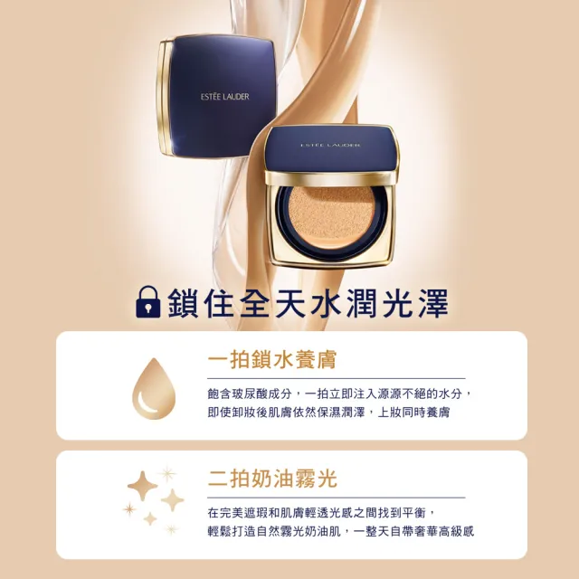 【Estee Lauder 雅詩蘭黛】粉持久完美鎖妝氣墊粉餅SPF45/PA+++(一盒兩蕊/IU同款)