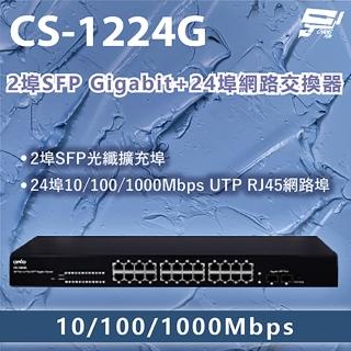 【CHANG YUN 昌運】CS-1224G 2埠SFP Gigabit + 24埠網路交換器 10/100/1000Mbps