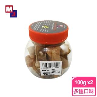 【MJ CLEVER DOG】寵物零嘴罐 小罐 x2罐(寵物餅乾 零食點心 狗零食 牛皮骨 潔牙 磨牙)