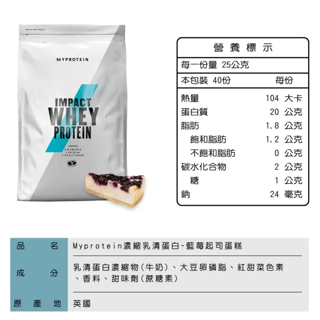 【MYPROTEIN】濃縮乳清蛋白1KG 2入組(多口味可選)