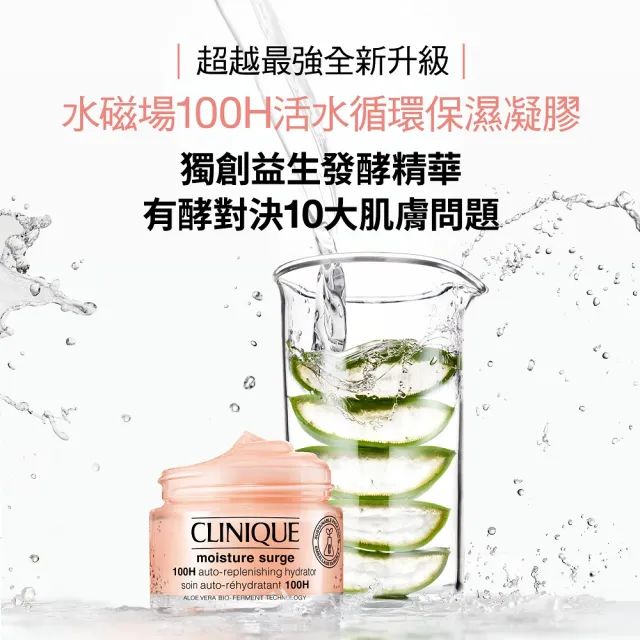 【CLINIQUE 倩碧】水磁場穩膚透亮爆水組(水磁場100H活水循環保濕凝膠75ml)