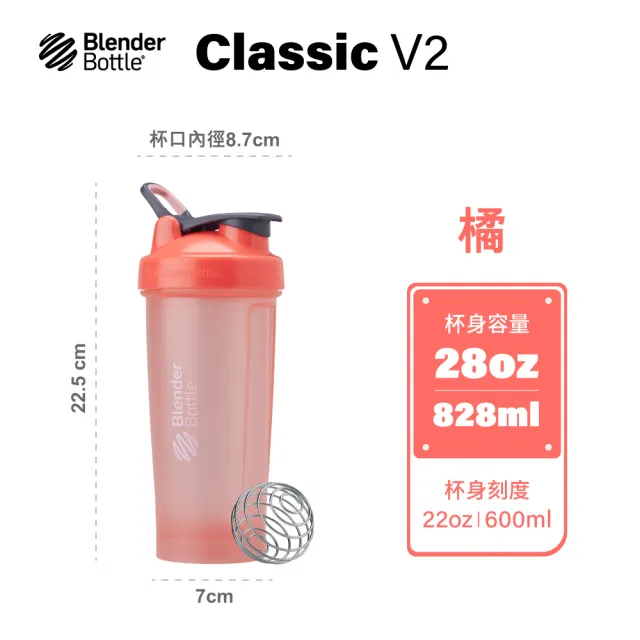 【Blender Bottle】2入組_全新Classic-V2 28oz經典第二代防漏搖搖杯(blenderbottle/運動水壺/搖搖杯)