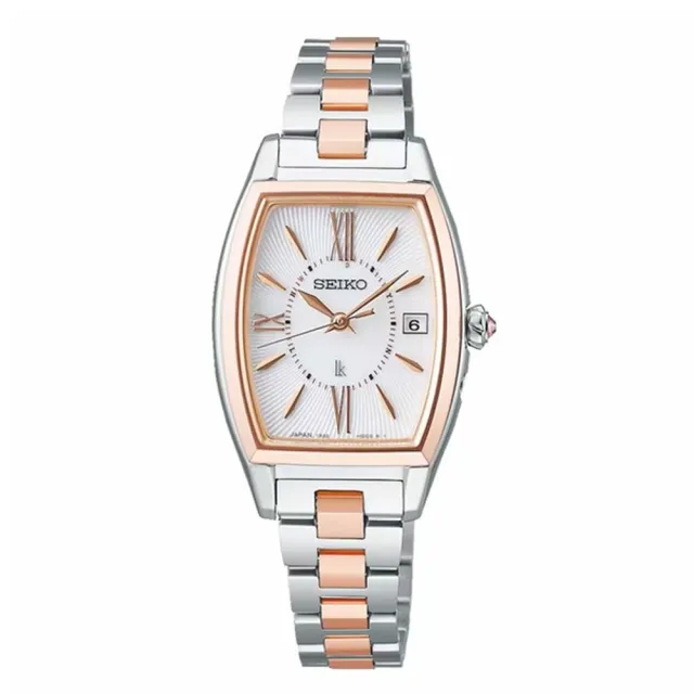 【SEIKO 精工】SK037 柔和風情鈦金屬太陽能電波酒桶型腕錶 24.6mm(1B32-0BJ0KS/SSVW230J)