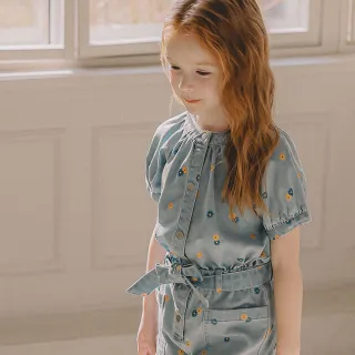 【lulabee】童裝-小花兒童連身衣(藍色)