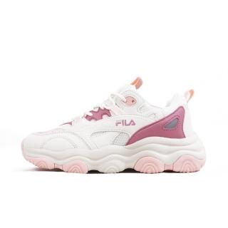 【FILA】Turbine 女 運動休閒鞋 老爹鞋 潮流 穿搭 復古 透氣 厚底 白 粉(5-J346Y-752)