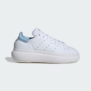 【adidas 愛迪達】Stan Smith PF W 女 休閒鞋 運動 經典 復古 厚底 三葉草 白 淺藍(IF7011)