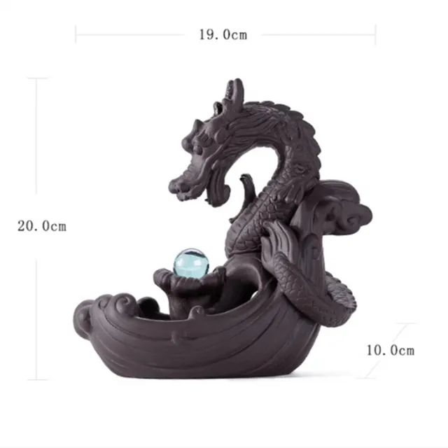 【八方開運】紫砂祥龍倒流香擺件煙倒流香爐道創意檀香(送50顆綜合倒流香)