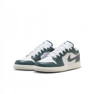 【NIKE 耐吉】休閒鞋 女鞋 大童 運動鞋 AJ 喬丹 AIR JORDAN 1 LOW SE GS 白綠 FQ8041-300