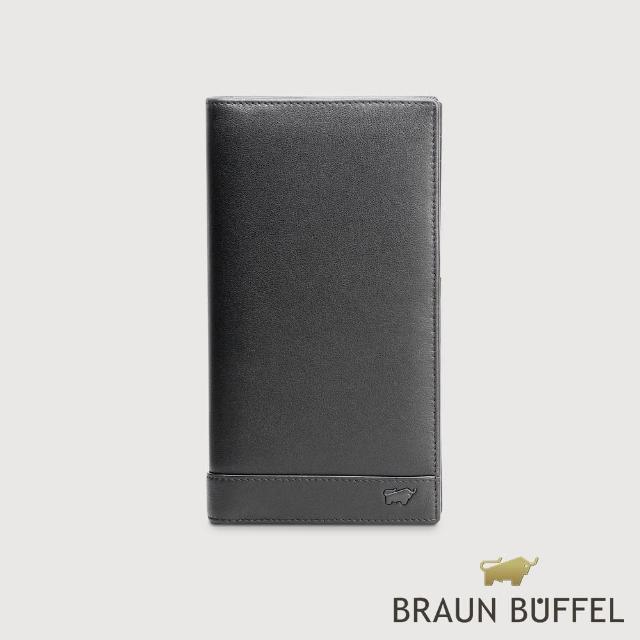 【BRAUN BUFFEL 德國小金牛】台灣總代理 威爾 15卡兩折長夾-黑色(BF529-631-BK)