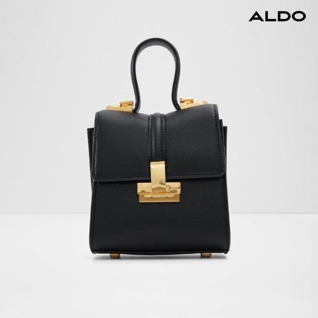 【ALDO】KALANIE-簡約都會風格方形手提斜背包(黑色)