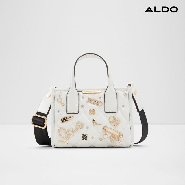 【ALDO】雙11★KEYLANI-甜美氣質水鑽墜飾手提斜背包(白色)