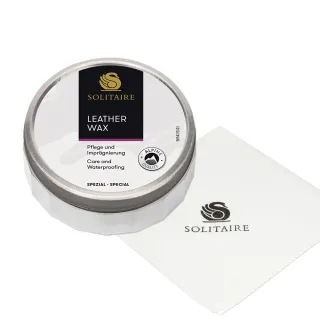 【SOLITAIRE】皮革保養亮光蠟 50ml 附品牌擦拭布(皮革保養 亮光蠟 滋潤 防水 皮鞋保養)