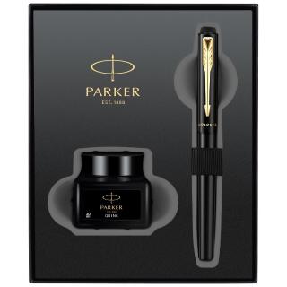 【PARKER】派克 新威雅XL系列 黑 特別版鋼筆 龍筆墨水禮盒組 F尖(VectorXL)