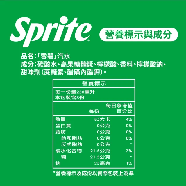 【Sprite 雪碧】寶特瓶2000mlx2箱(12入)