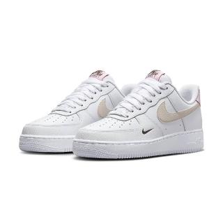 【NIKE 耐吉】Air Force 1 Low 女 白粉 雙勾 荔枝皮 休閒鞋 穿搭(HF9992-100 ∞)