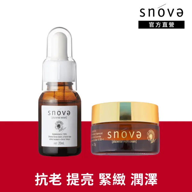 【SNOVA】絲若雪潤澤養膚組(精華液20mlx1+夜間乳霜20gx1)