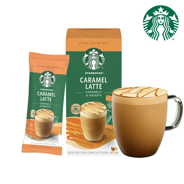 【STARBUCKS 星巴克】星巴克特選系列-即溶焦糖瑪奇朵/卡布奇諾咖啡x4盒 (4入/盒;口味任選)