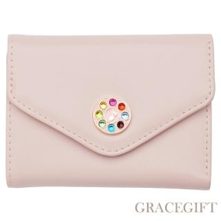 【Grace Gift】小魔女DoReMi聯名-精靈多多三折短夾(粉)