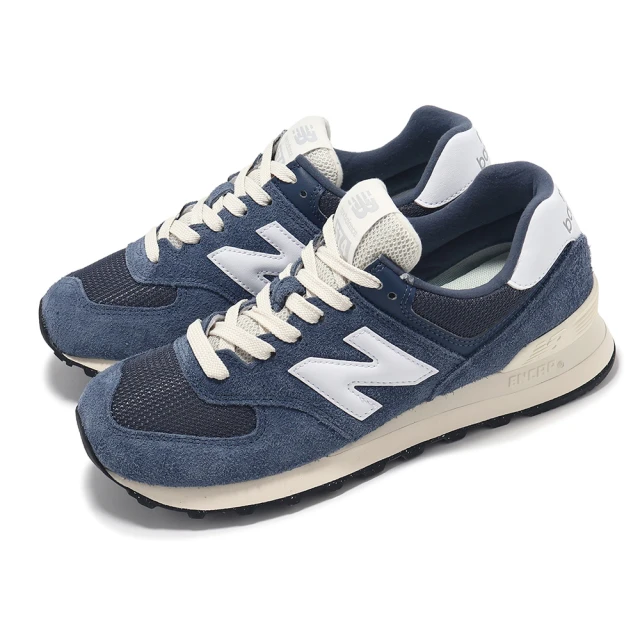 NEW BALANCE 休閒鞋 574 男鞋 女鞋 復古靛藍 白 麂皮 復古 NB(U574RBJ-D)