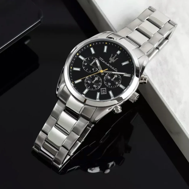 MASERATI 瑪莎拉蒂 Attrazione極致吸引系列 R8853151010 三眼 SEIKO 精工 雙時區 機芯 夜光 石英 日期