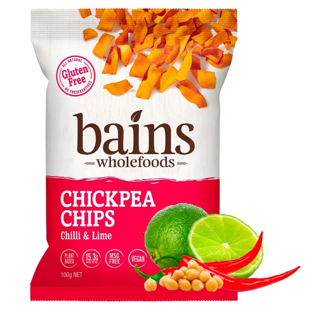 【澳洲 BAINS WHOLEFOOD】鷹嘴豆零食脆片100g 任選4入(非油炸、無麩質、無人工色素)