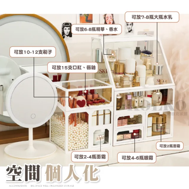 【KOLKO】高質感透明加厚玻璃收納盒(化妝刷具桶款)