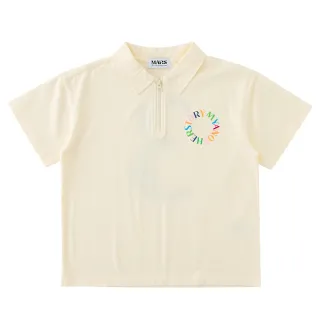 【MARS】童裝-拉鍊數字上衣(米黃色)