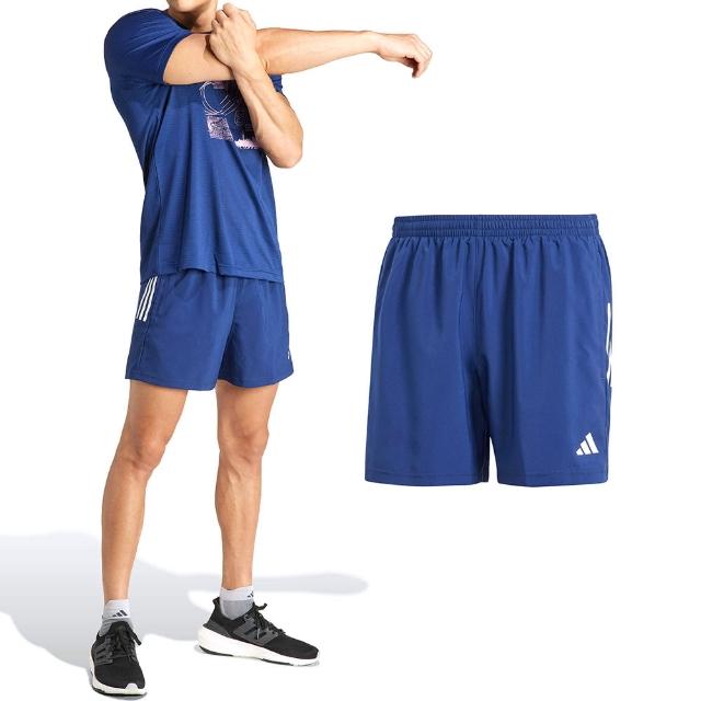 【adidas 愛迪達】Otr B Short 男款 藍色 排汗 拉鍊口袋 反光 運動 休閒 短褲 IY0704