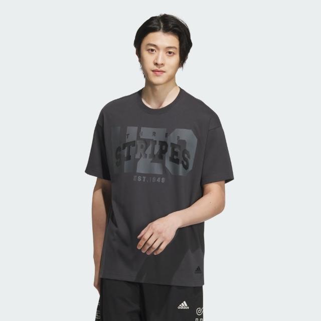 【adidas 愛迪達】上衣 男款 短袖上衣 運動 CLG SS TEE 黑 JG8544