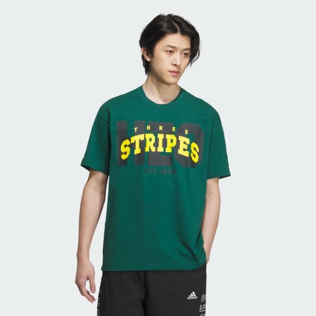 【adidas 愛迪達】上衣 男款 短袖上衣 運動 CLG SS TEE 綠 JG8543