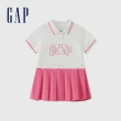 【GAP】兒童裝 Logo小熊印花短袖洋裝-多款任選(466137&466622&466624)