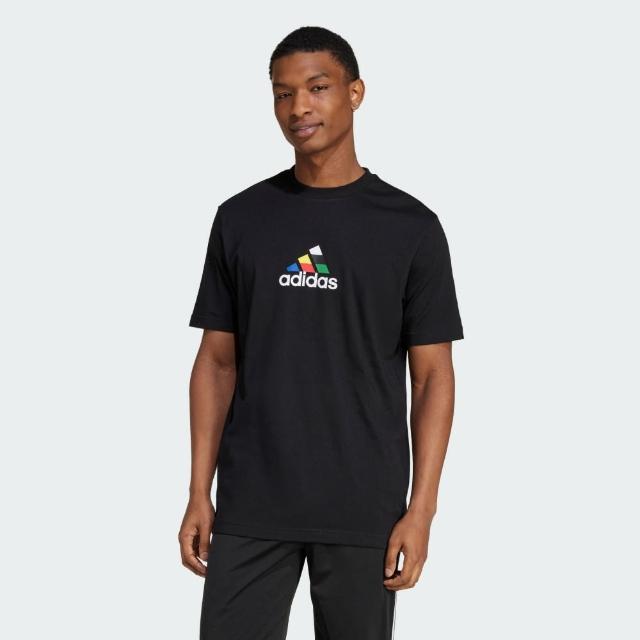 【adidas 愛迪達】上衣 男款 短袖上衣 運動 M TIRO NATION T 黑 IW2672(S2667)