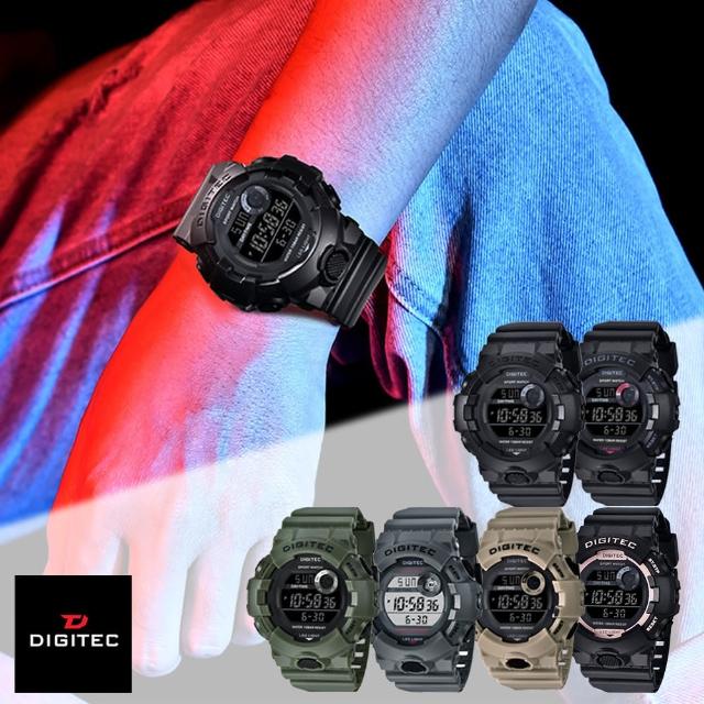 【DIGITEC】數碼科技 DG-5112 時尚 運動風 大鏡面 個性 電子錶(防水100米)